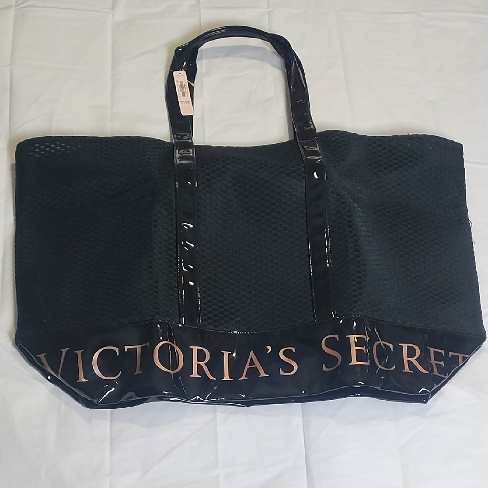 Victoria's Secret‎ Black Tote with Glamorous Metallic Branding